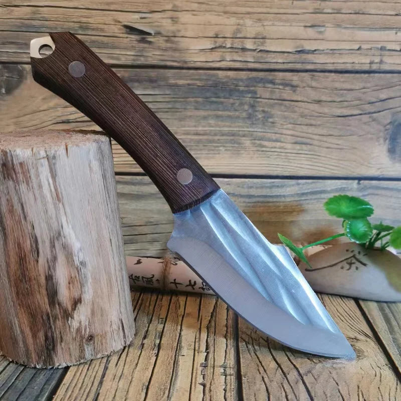 Kitchen Knife Boning Knife Outdoor Camping Knife Chef Knive Handmade Forged Knife Fishing Meat Cleaver Hunting Knife With Sheath