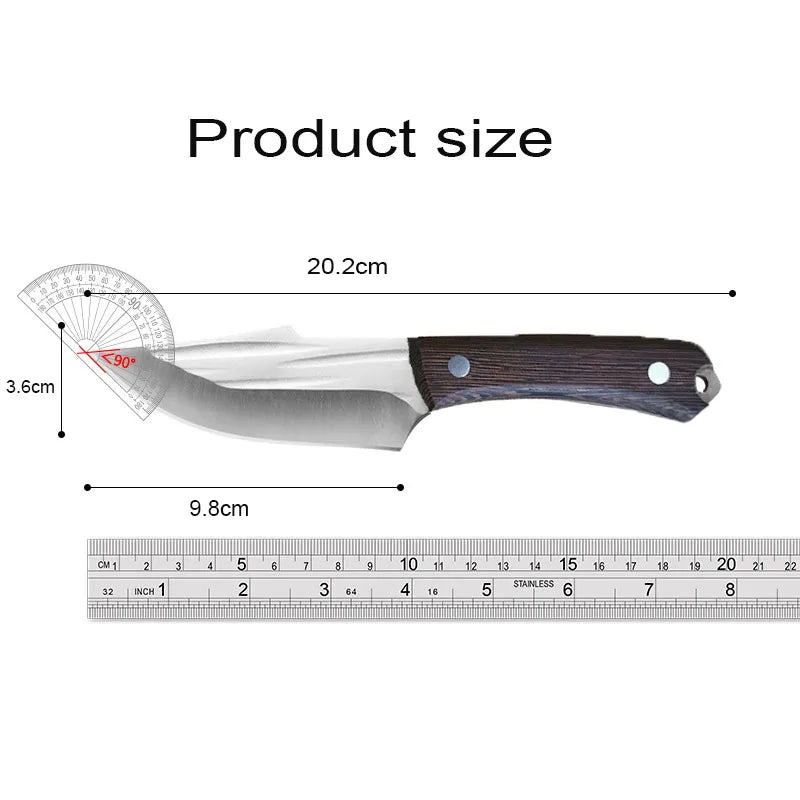 Kitchen Knife Boning Knife Outdoor Camping Knife Chef Knive Handmade Forged Knife Fishing Meat Cleaver Hunting Knife With Sheath