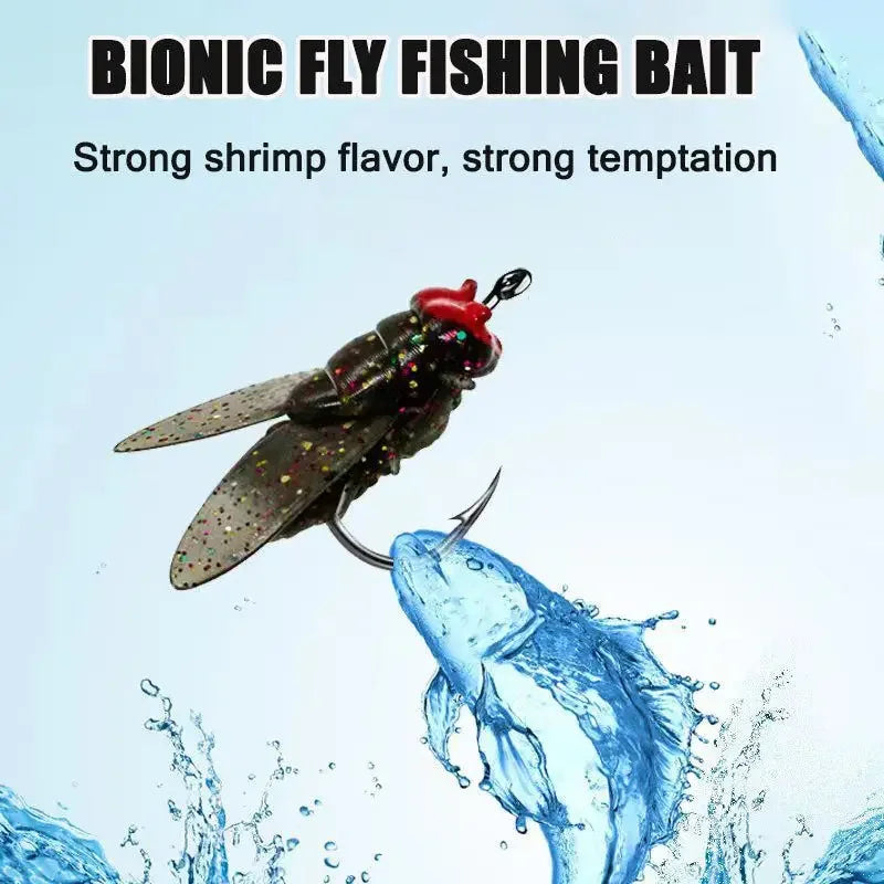 Bionic Fly Fishing Bait Winged Insect Bait White Strips Turn Up Your Mouth Sea Bass Predatory Freshwater Bait